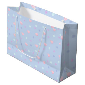 Grand Sac Cadeau Coquillages et perles Pastel mignons à Periwinkle