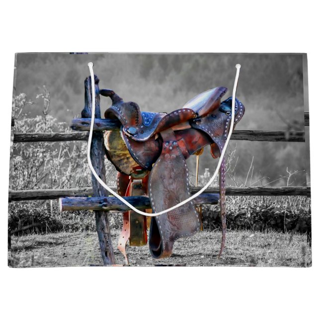 Grand Sac Cadeau Corral Fence Western (Devant)