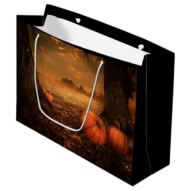 Grand Sac Cadeau Correctif citrouille (Devant Angle)