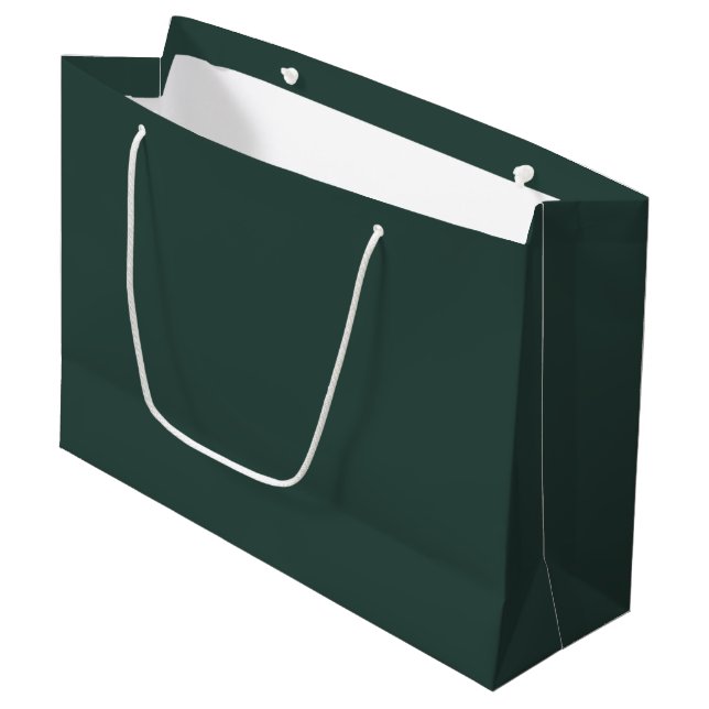 Grand Sac Cadeau Couleur solide vert chasseur (Devant Angle)