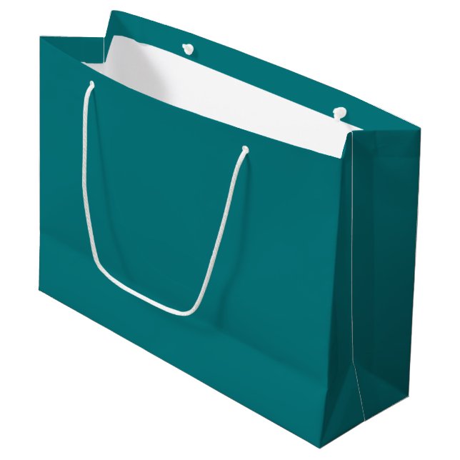 Grand Sac Cadeau Couleur uni profond Aqua turquoise (Devant Angle)
