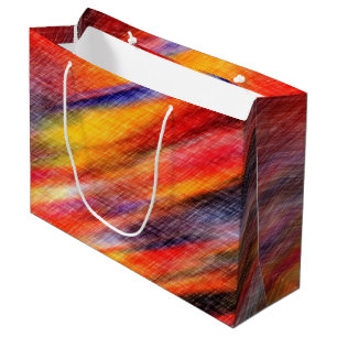 Grand Sac Cadeau Couleurs Abstraites du coucher de soleil 3