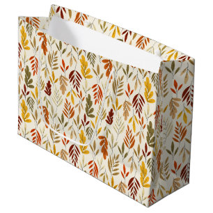 Grand Sac Cadeau Coup de Motif pour un automne cosy
