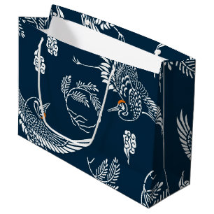 Grand Sac Cadeau Couple de grue japonaise