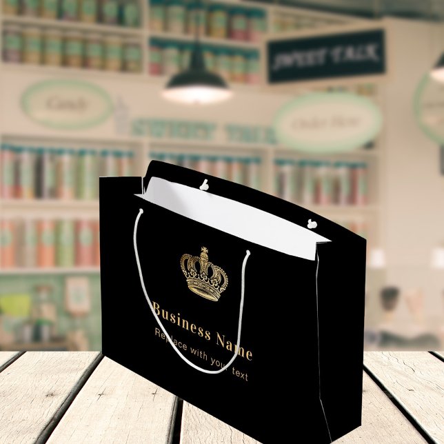 Grand Sac Cadeau Couronne royale d'or noir d'affaires (Créateur téléchargé)