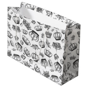 Grand Sac Cadeau Couronnes royales gravées par cru