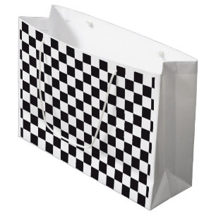 Grand Sac Cadeau Courses d'automobiles/motif d'échecs + votre
