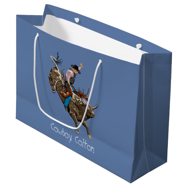 Grand Sac Cadeau Cowboy (Devant Angle)