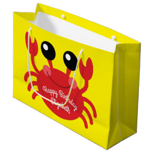 Grand Sac Cadeau Crabe Anniversaire Soirée Cartoon Enfants