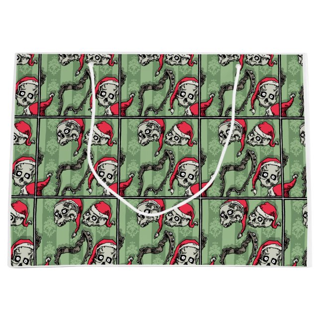 Grand Sac Cadeau Crânes Jingle - Pop Goth Holiday (Devant)