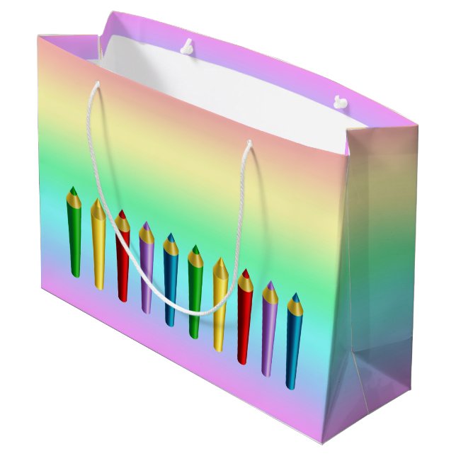 Grand Sac Cadeau Crayons de couleur (Dos Angle)