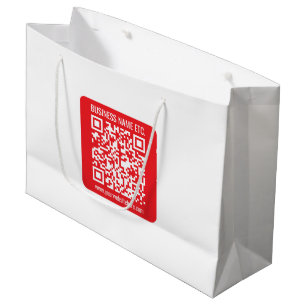 Grand Sac Cadeau Créez instantanément votre propre code QR Rouge