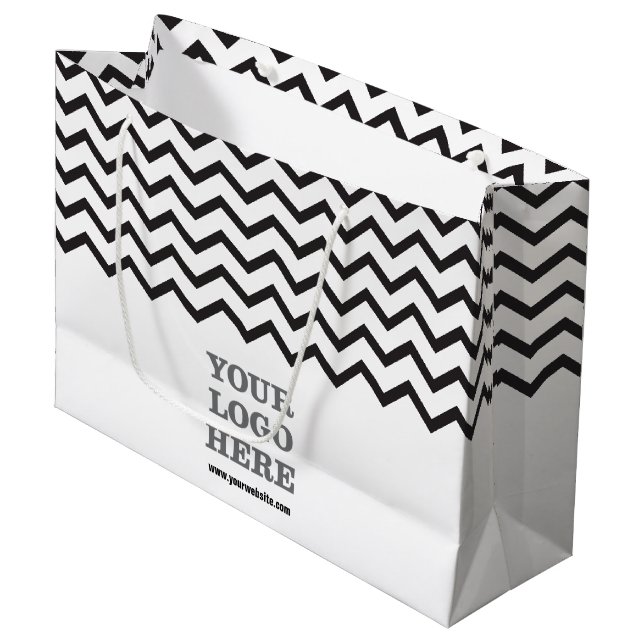 Grand Sac Cadeau Créez votre propre logo (Devant Angle)