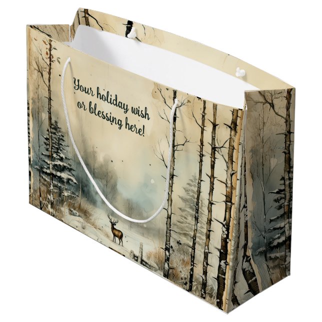 Grand Sac Cadeau Créez votre propre Stade d'hiver Vintage (Dos Angle)