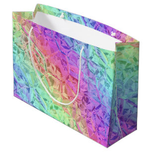 Grand Sac Cadeau cristal arc-en-ciel gelé :