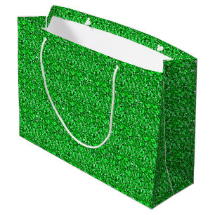 Grand Sac Cadeau cristal druzy - vert émeraude