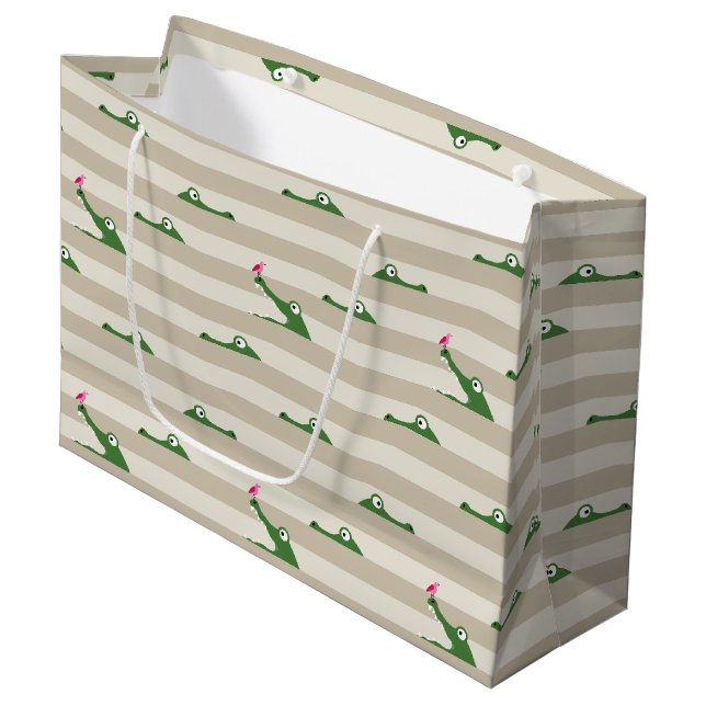 Grand Sac Cadeau Crocodile (Devant Angle)