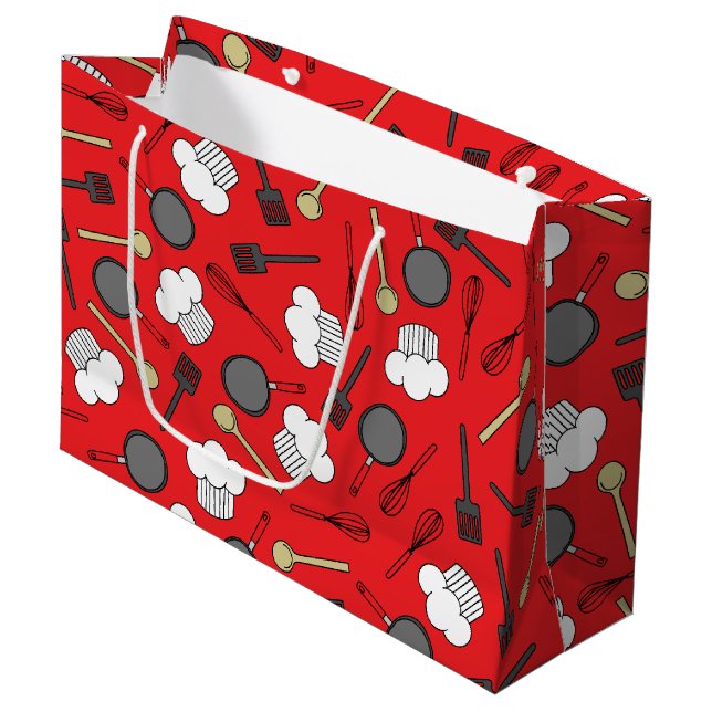 Grand Sac Cadeau Cuisine Chef Cuisine Enfants 1er anniversaire (Devant Angle)