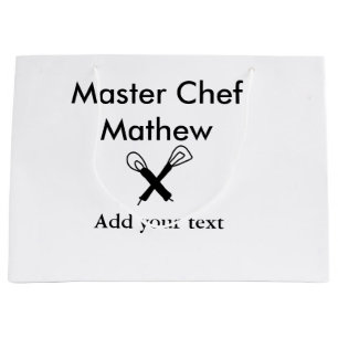 Grand Sac Cadeau cuisine de chef pâtisserie cuisiner ajouter texte