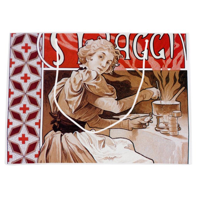 Grand Sac Cadeau Cuisine de femme, Alphonse Mucha (Devant)