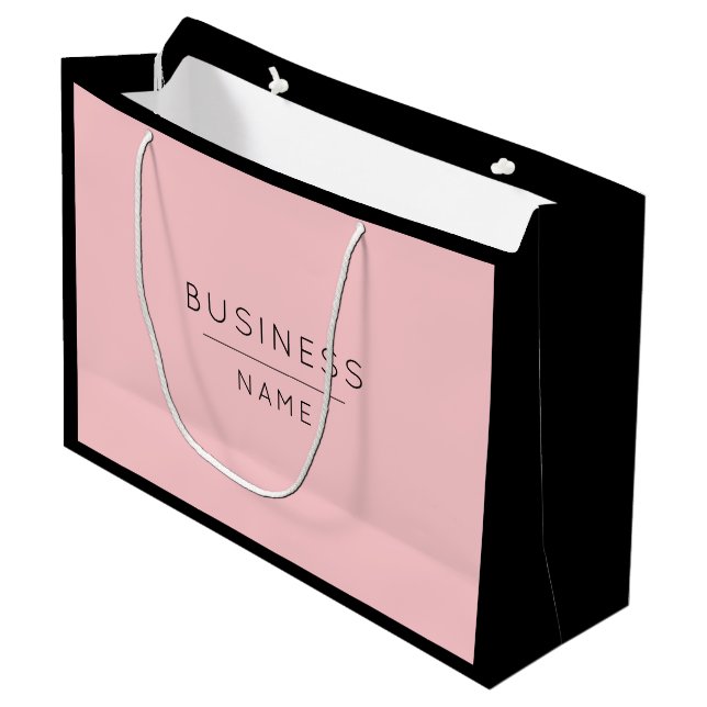 Grand Sac Cadeau Cute Black & Pink Business Promotion/Shopping (Devant Angle)