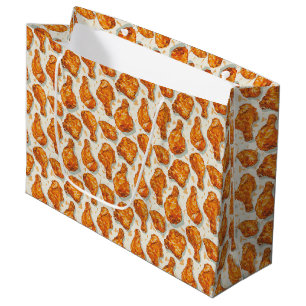 Grand Sac Cadeau Cute carrelé motif de poulet frit