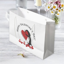 Cute Funny Penguin Coeur Saint Valentin