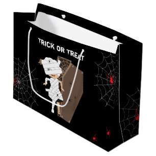 Grand Sac Cadeau Cute Girl Mummy Coffin Halloween
