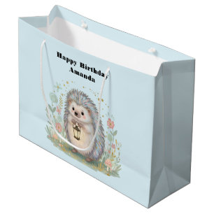 Grand Sac Cadeau Cute Hedgehog avec Lantern Anniversaire