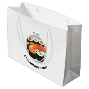 Grand Sac Cadeau Cute Sushi Japan gradient alimentaire Nom personna