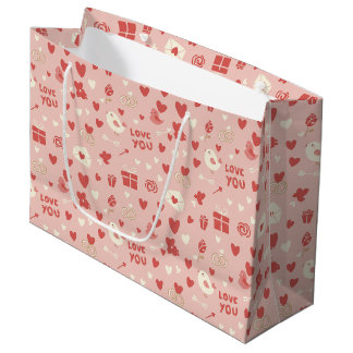 Grand Sac Cadeau Cute Valentines Day Pink Gift Bag