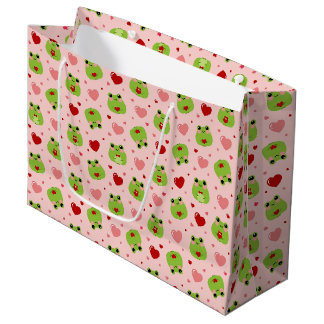 Grand Sac Cadeau Cute Valentine's Frogs Gift Bag