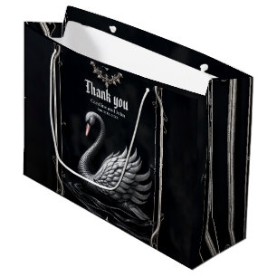 Grand Sac Cadeau Cygne Éternel de l'Amour, Forever Commence Ici.