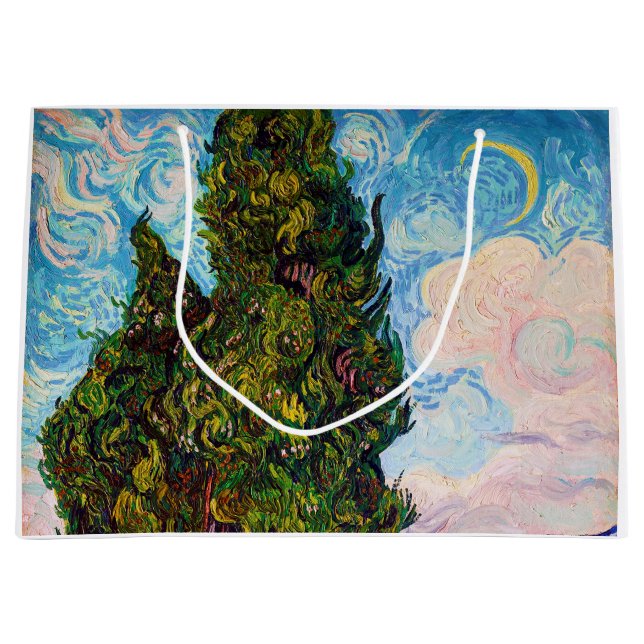 Grand Sac Cadeau Cyprès, Van Gogh (Devant)