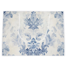 Damassé Bleu Clair Grand