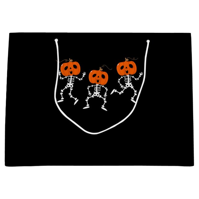Grand Sac Cadeau Dancing Skeleton Dabbing Skeletons Halloween Cadea (Devant)