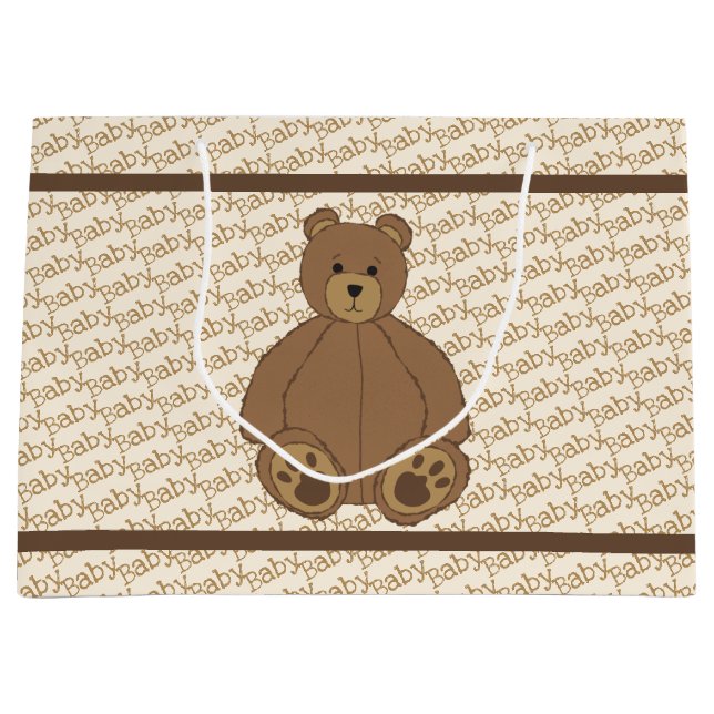 Grand sac cadeau de l'ours en peluche (Devant)