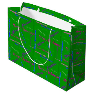 Grand sac cadeau de Noël vert brillant