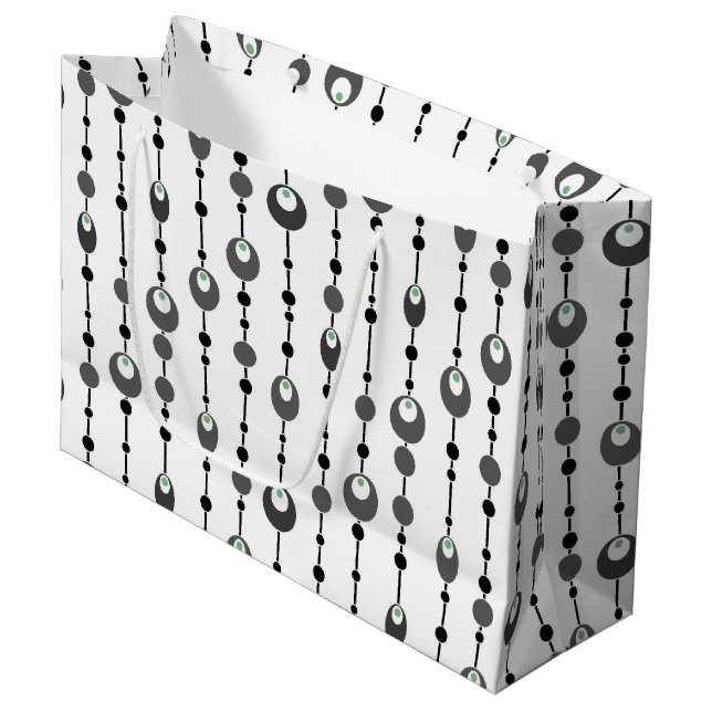 Grand Sac Cadeau Déco ornementale de design rétro Abstrait (Devant Angle)