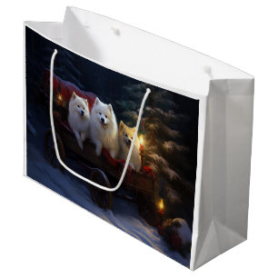 Grand Sac Cadeau Décor de Noël Eskimo Snowy Sleigh