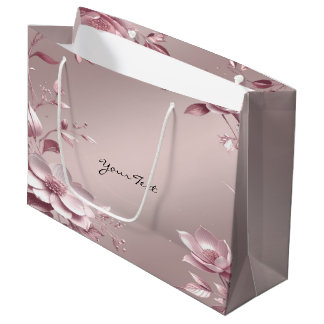 Grand Sac Cadeau Delicate Pink Floral Gift Bag