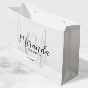 Grand Sac Cadeau Demoiselles d'honneur personnalisées en écriture m