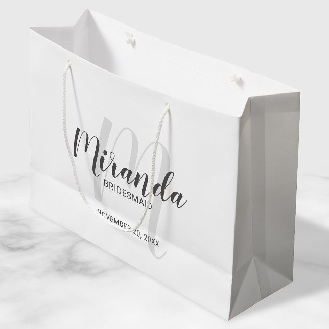 Grand Sac Cadeau Demoiselles d'honneur personnalisées en écriture m (Créateur téléchargé)