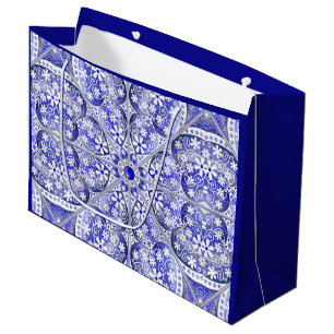 Grand Sac Cadeau Dentelle en céramique Bleu de Grèce