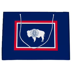 Grand Sac Cadeau Design du drapeau d'état du Wyoming