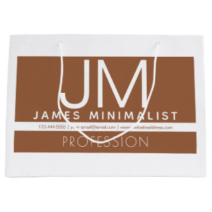 Grand Sac Cadeau Design minimaliste professionnel moderne Marron