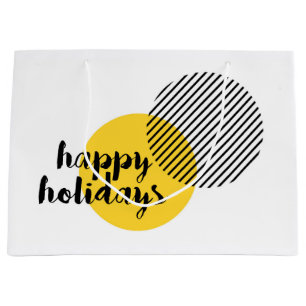 Grand Sac Cadeau Design moderne, simple, tendance de "Joyeux Vacanc