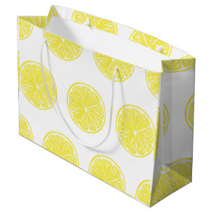 Grand Sac Cadeau Design motif de tranches de citron