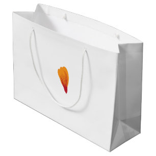 Grand Sac Cadeau dessin d'un plante avec feuille orange et violet