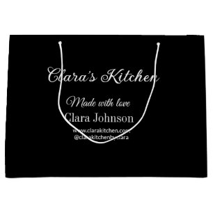 Grand Sac Cadeau détail du nom du restaurateur de cuisine